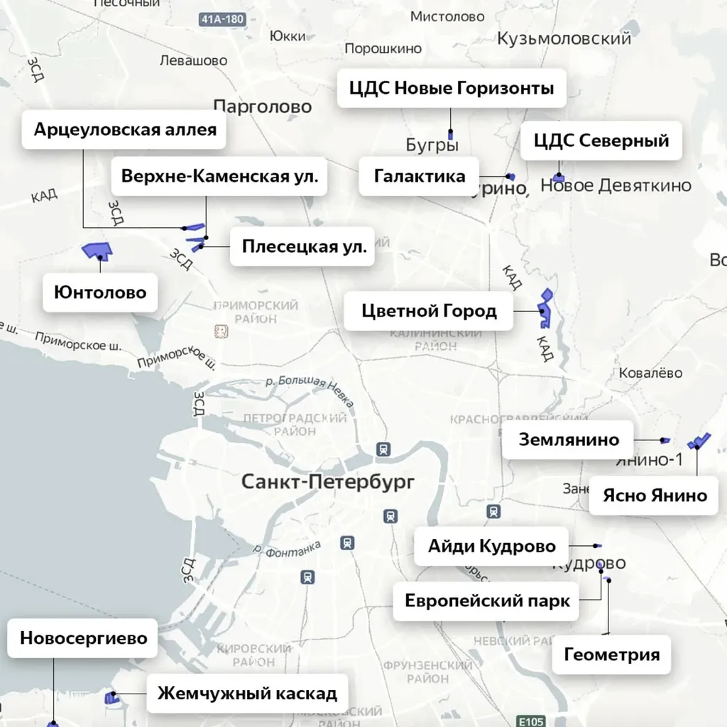 01 Новые зоны завершения аренды вокруг Санкт-Петербурга