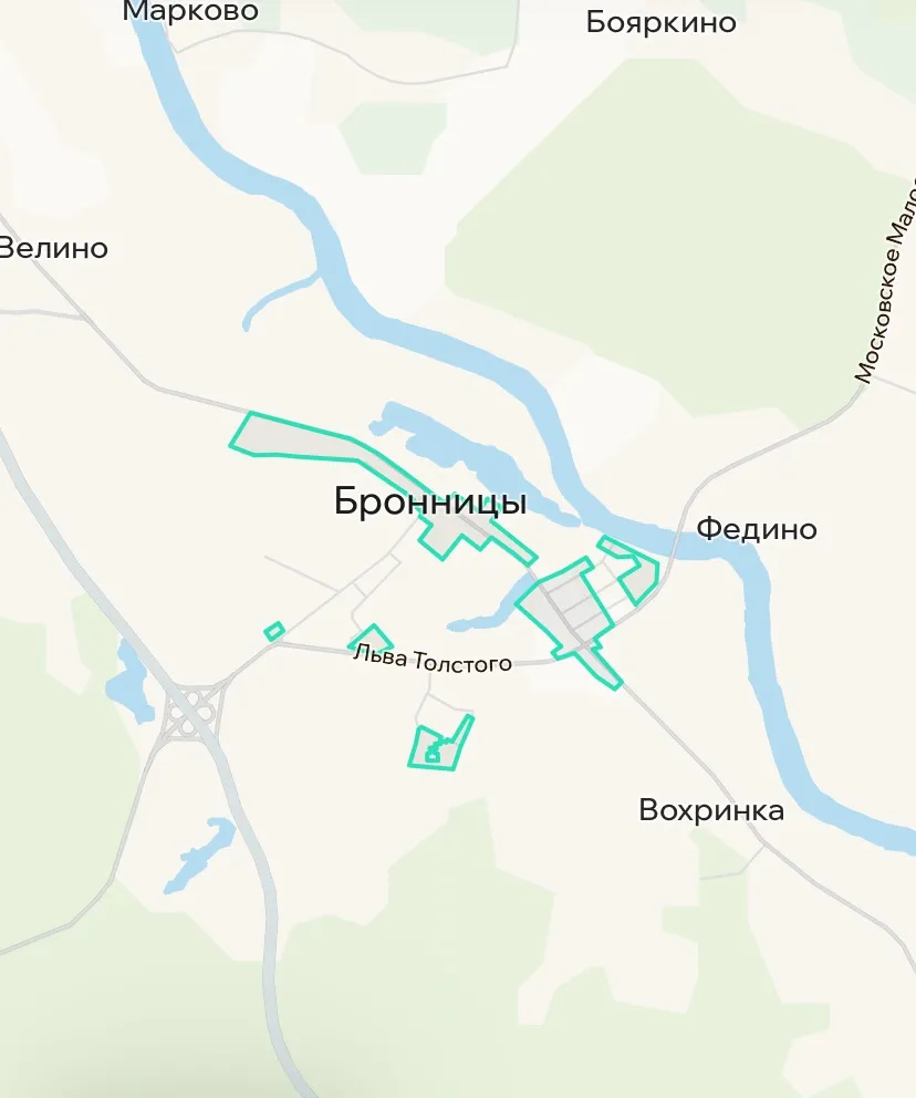 Зона покрытия Делимобиль в Бронницах