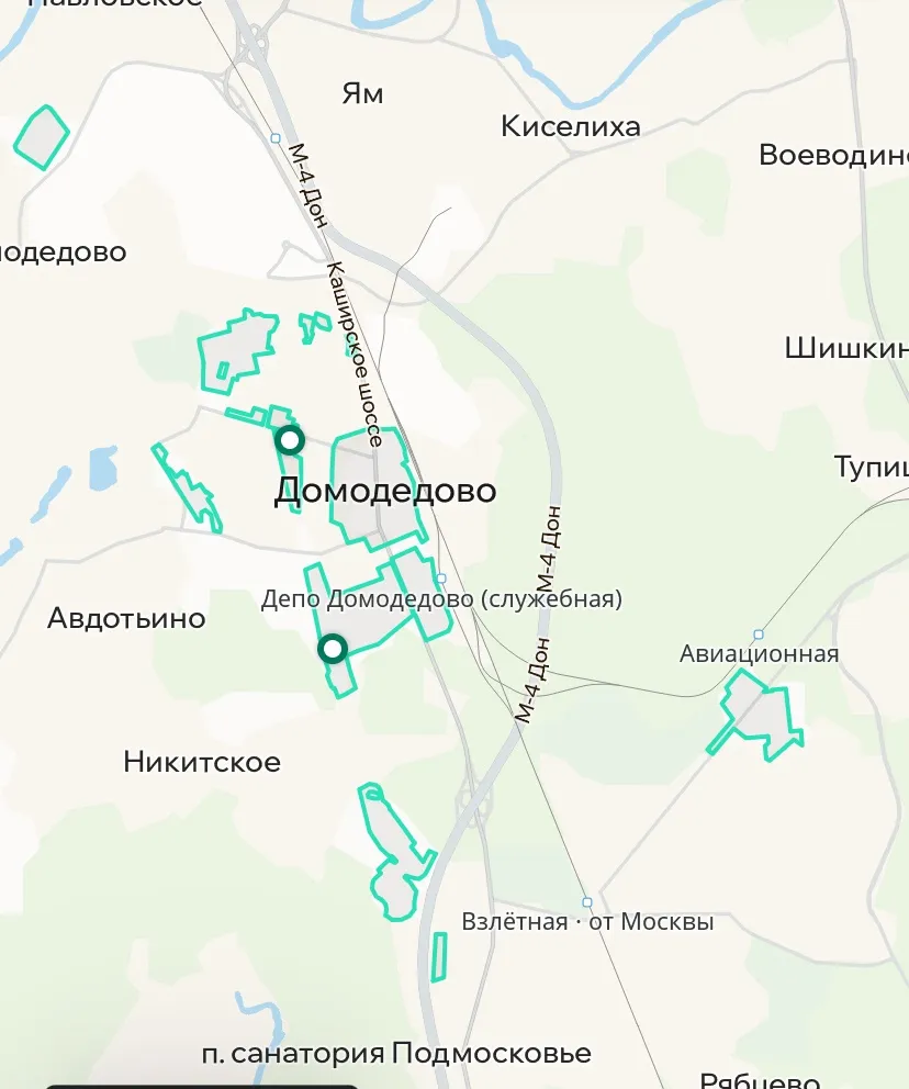 Зона покрытия Делимобиль в Домодедово