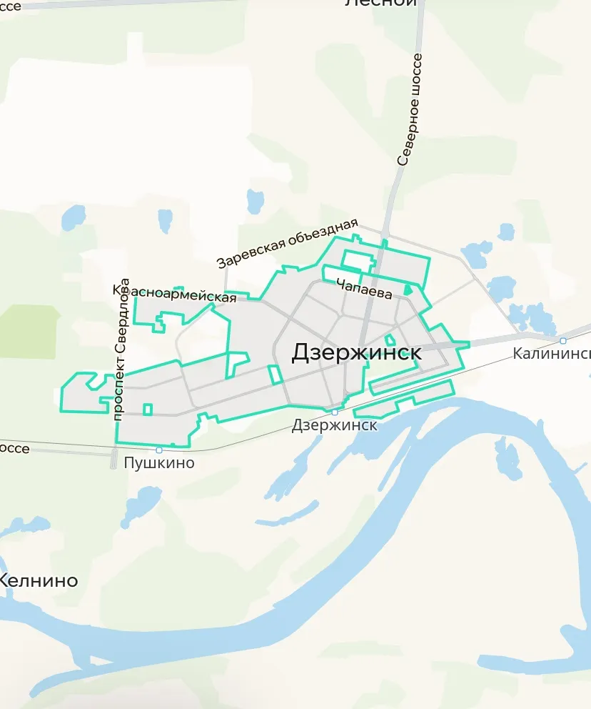Зона покрытия Делимобиль в Дзержинске