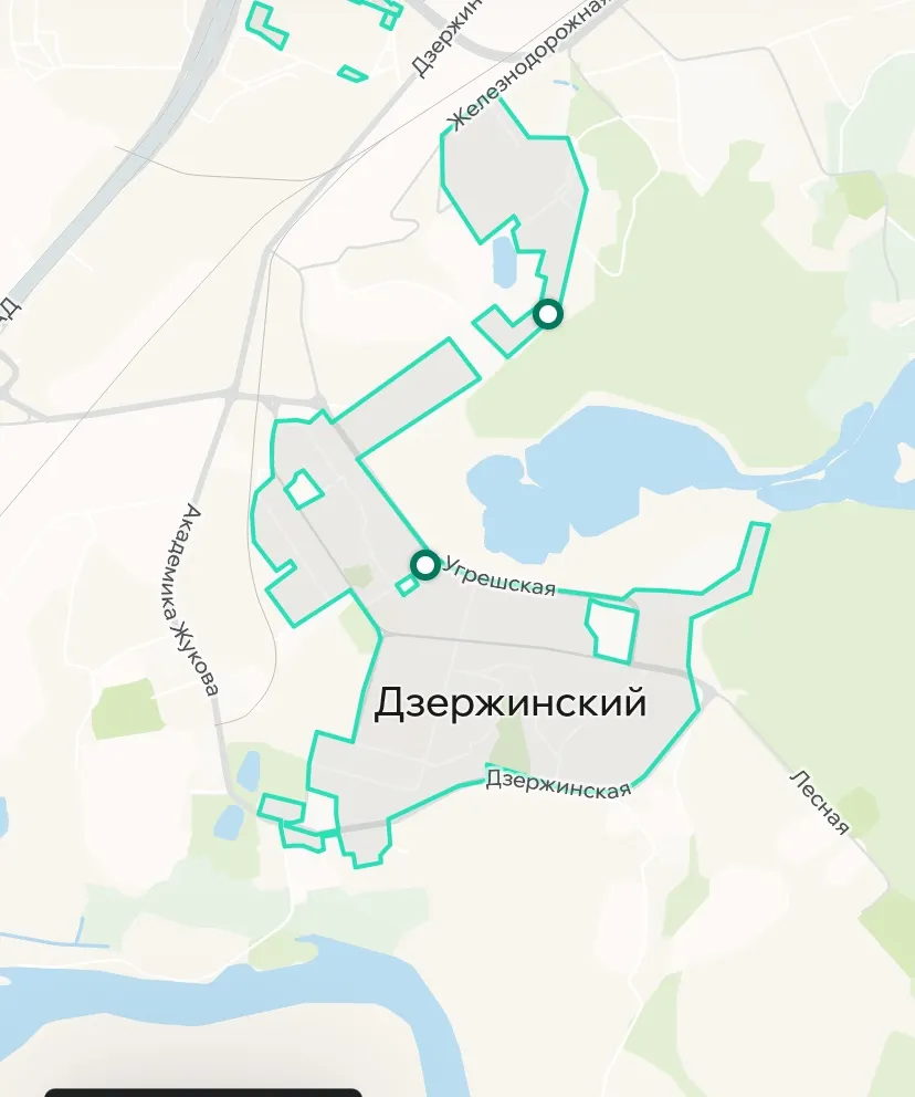 Зона покрытия Делимобиль в Дзержинском