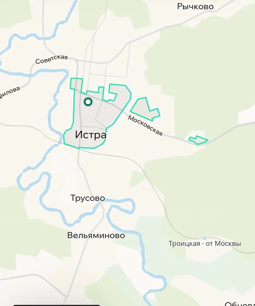 Зона покрытия Делимобиль в Истре