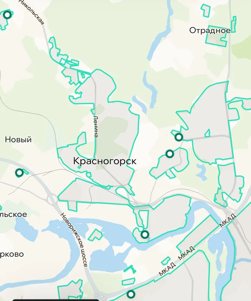 Зона покрытия Делимобиль в Красногорске