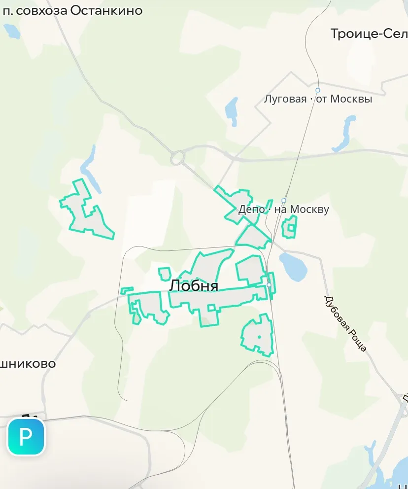 Зона покрытия Делимобиль в Лобне