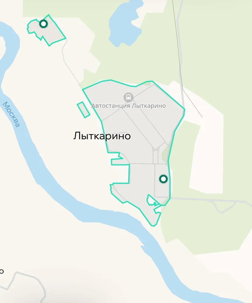 Зона покрытия Делимобиль в Лыткарино