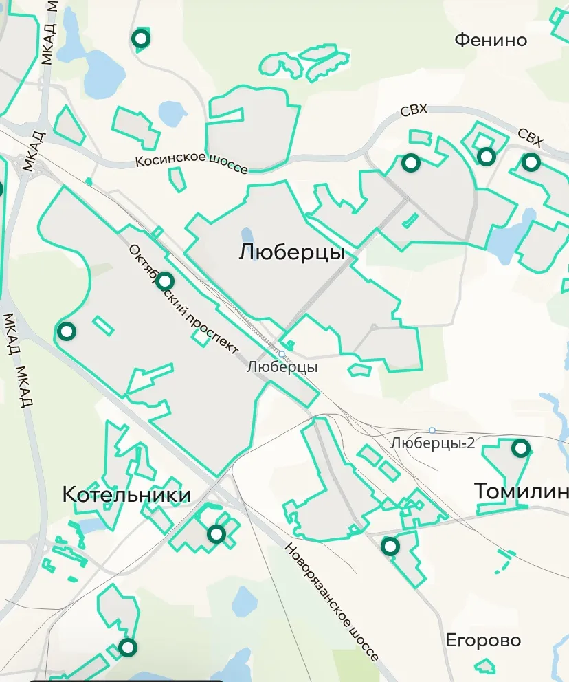 Зона покрытия Делимобиль в Люберцах