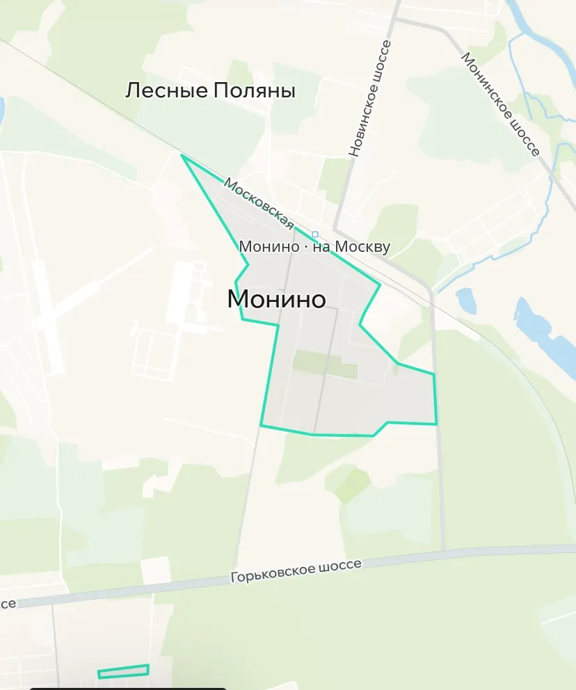 Зона покрытия Делимобиль в Монино