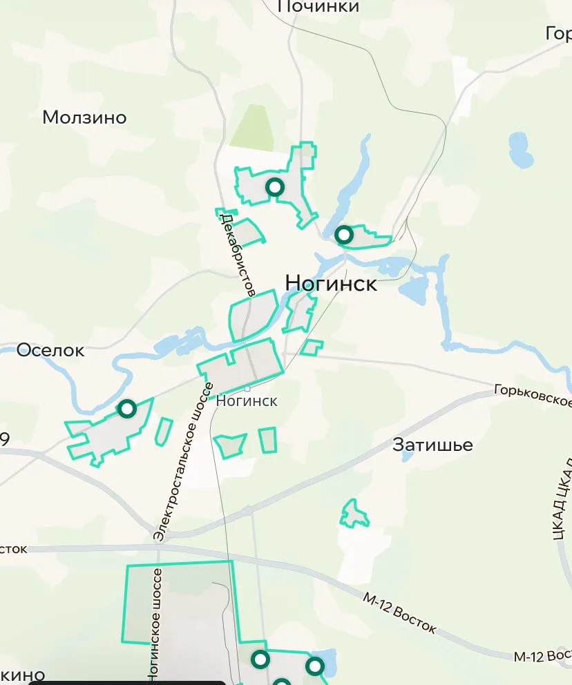 Зона покрытия Делимобиль в Ногинске
