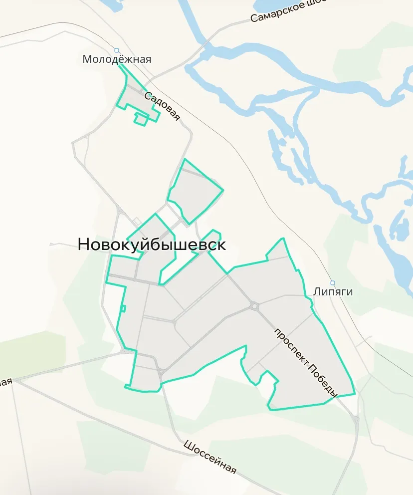 Зона покрытия Делимобиль в Новокуйбышевске