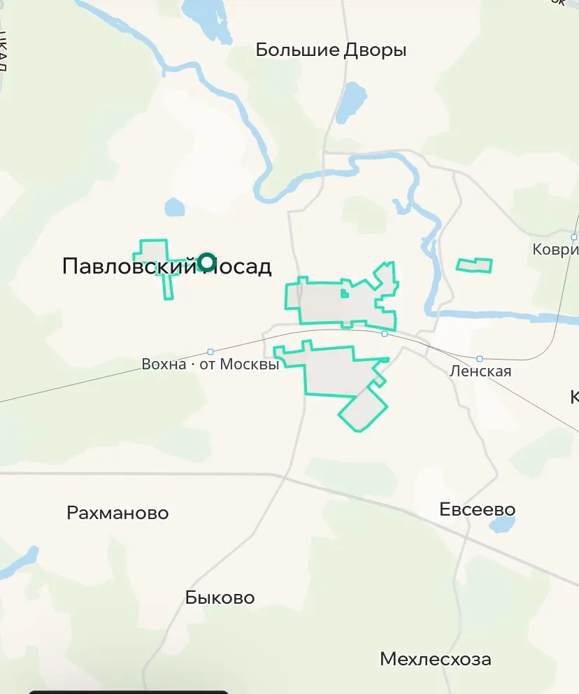 Зона покрытия Делимобиль в Павловском Посаде