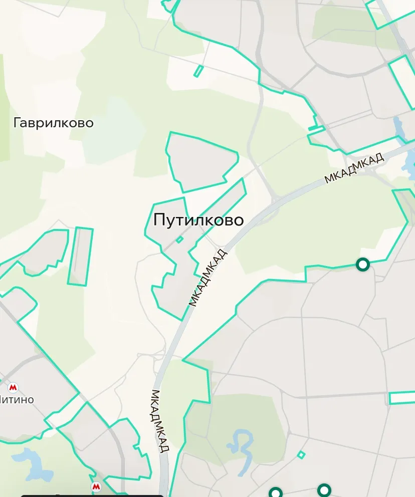 Зона покрытия Делимобиль в Путилково