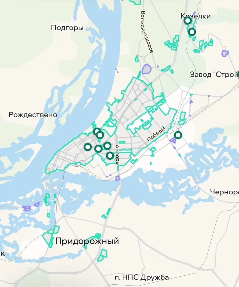 Зона покрытия Делимобиль в Самаре
