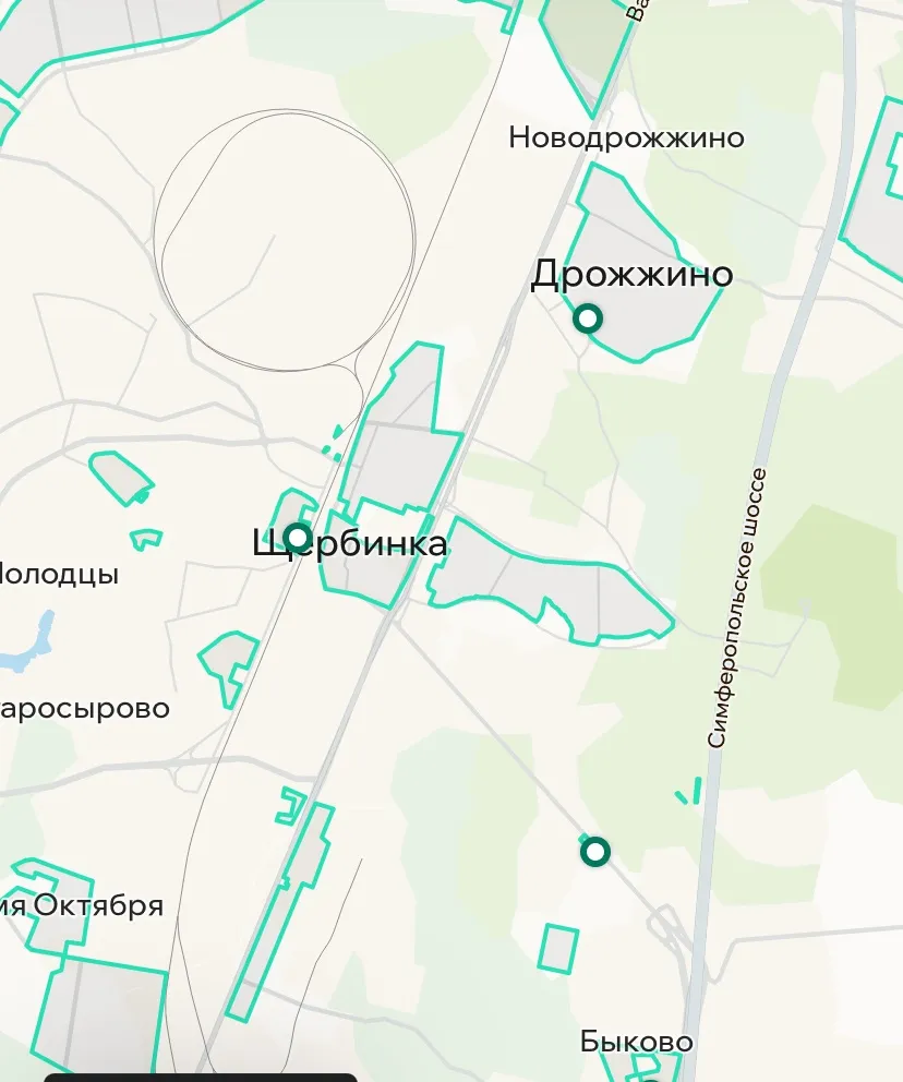 Зона покрытия Делимобиль в Щербинке