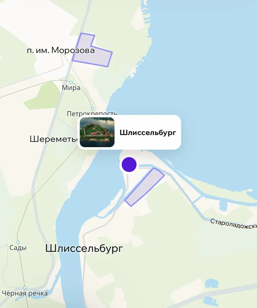 Зона покрытия Делимобиль в Шлиссельбурге