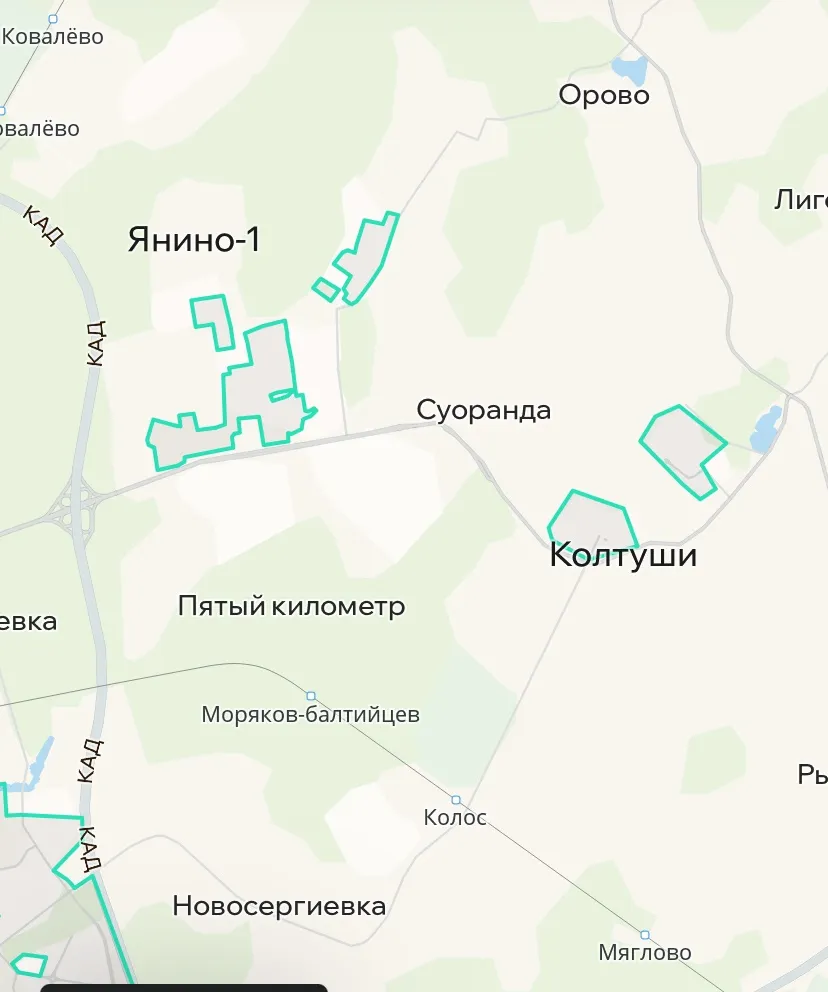 Зона покрытия Делимобиль в Янино