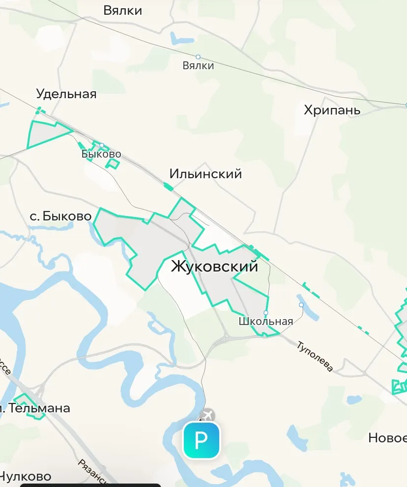 Зона покрытия Делимобиль в Жуковском